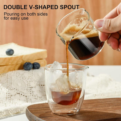 Espresso Measuring Cup, 2.5 Oz Double Spout Glass with Handle2