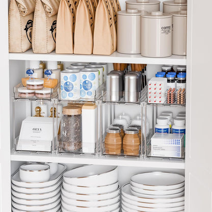 2 Pack 2 Tier Vertical Spice Rack Pull Out,10.4'' Deep Narrow Slide Out Spice Rack Organizer for inside Cabinets,Kitchen,Pantry,Cupboard Seasoning,Can,Jar Organizer and Medicine Cabinet Storage4