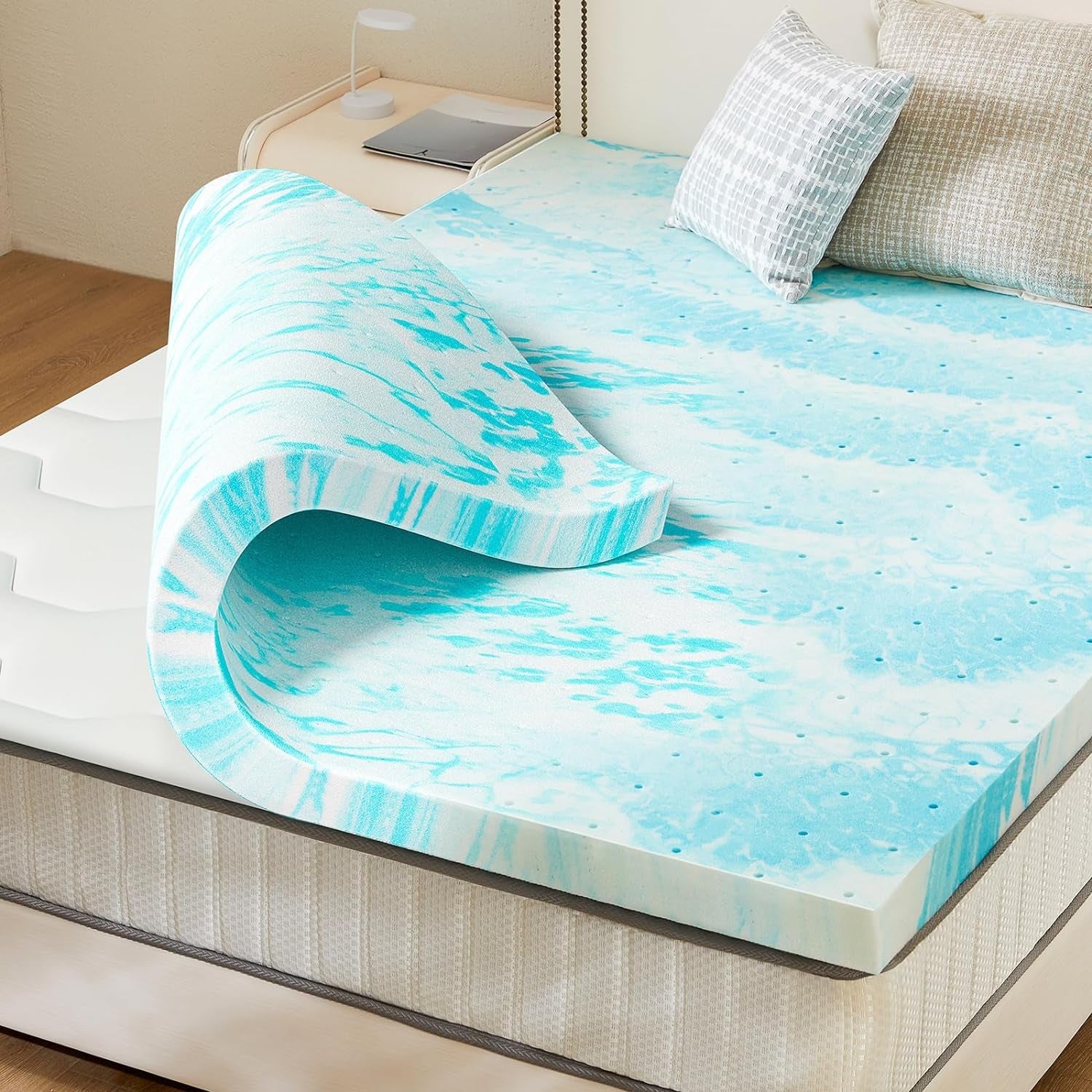 memory-foam-mattress-topper-full-size-3-inch-cooling-pad-cooling-gel-infused-ventilated-breathable-toppers-pad-rv-camper-sofa-bed-use-blue