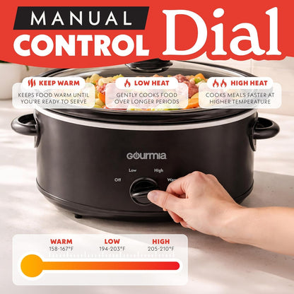 Slow Cooker - 6 Quart Removable Ceramic Pot, Manual Controls with 3 Temperature Settings, Dishwasher Safe Crock and Glass Lid, Black2