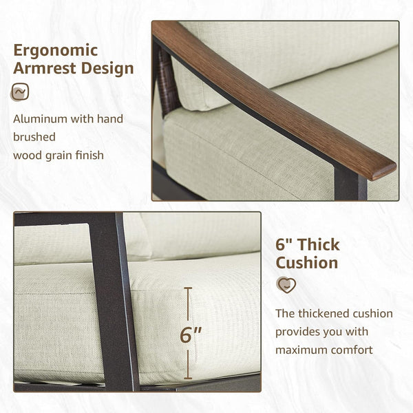3 Pieces Patio Conversation Sets, Wicker Patio Set5