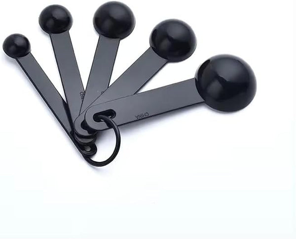 Ovenza Measuring Cups and Spoons Set, 10 Piece Bpa-Free Plastic Kitchen Measuring Set, 5 Cups & 5 Spoons, Dishwasher Safe, Nesting Design for Baking and Cooking – Black5