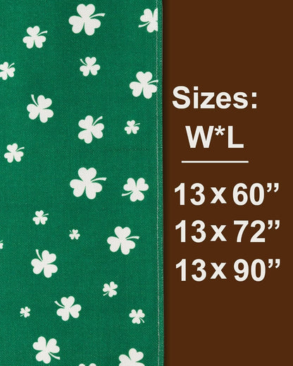 St. Patrick'S Day Table Runner Decorations 13X72 Inch Green Lucky Shamrock Table Decor for Spring Holiday Indoor Outdoor Home Party Dinner Decor (Lucky Green, 13" X 72")6