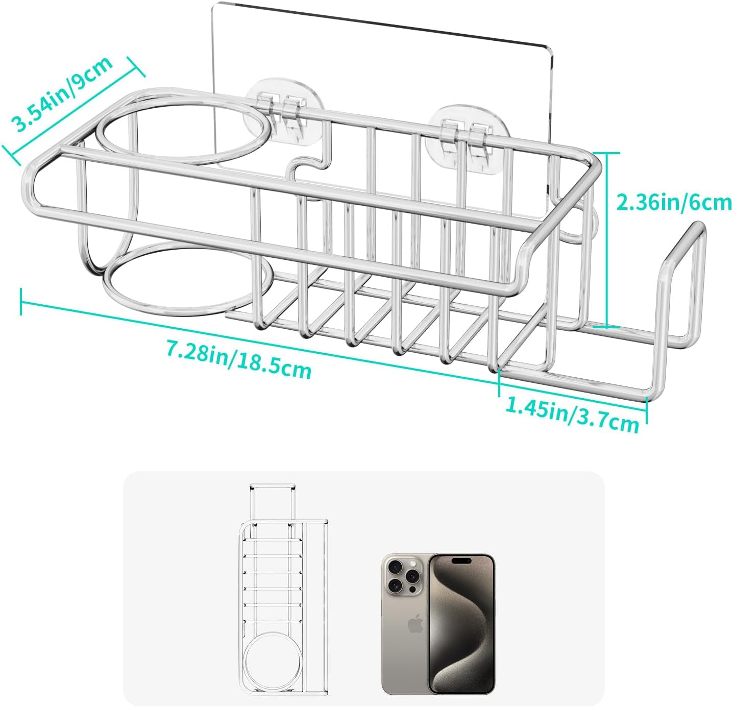 4-in-1-sink-caddy-sponge-holder-sus304-stainless-steel-kitchen-brush-holder-and-dish-cloth-hanger-kitchen-organizers-and-storage-essentials-silver