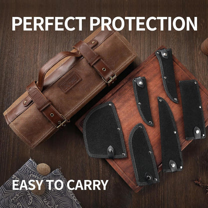 Chef Knife Set with Bag, Hand Forged High Carbon Steel BBQ Knives Set5