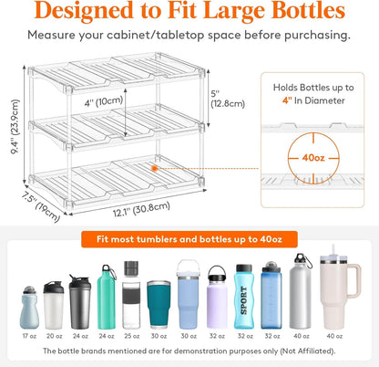 Stackable Water Bottle Organizer, Clear Tumbler Holder for Cabinet2