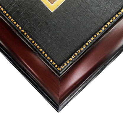 8.5X11 Diploma Frame with Black over Gold Mat or Display 11X14 Document without Mat, UV Protection Acrylic, Mahogany with Gold Beads6