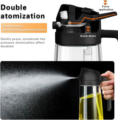 2 in 1 Oil Sprayer, Oil Sprayer for Kitchen Cooking, 470Ml Oil Spray Bottle for Home5