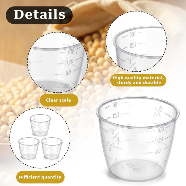 3PCS Rice Cooker Measuring Cup 160 Ml Plastic Rice Measuring Cups Transparent Rice-Cooker Cup Small Laundry-Measuring Replacement for Dry Liquid Ingredient Measuring-Cups3