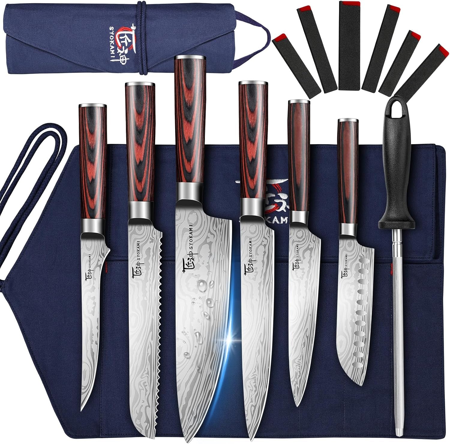 14pcs-chef-knife-set-with-roll-bag-professional-stainless-steel-japanese-knife-set-with-pakkawood-handle-for-professional-chef-camping-travel-bbq-rv-or-gift-high-carbon-stainless-steel-japanese-knife-set-with-sharpener-wood-handle-professional-for-home-camping-bbq-ideal-gift