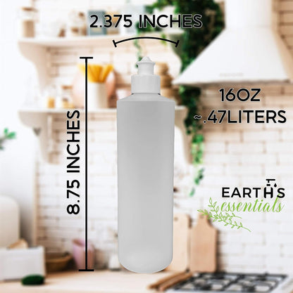 2 Pack Refillable 16 Ounce HDPE Squeeze Bottles with Push/Pull Button Top Dispenser Caps-Great for Lotions, Shampoos, Conditioners and Massage Oils-Includes Our Patented Thread-On Funnel5