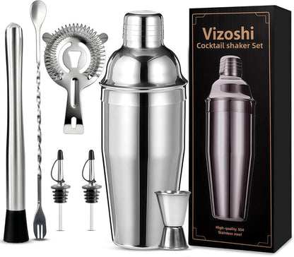 Cocktail Shaker Set, 7-Piece Bartender Kit, Mixology Kit, Bar Set | Stainless Steel Cocktail Making Kit for Home Bar and Parties with Martini Shaker, Jigger, Strainer, Muddler and Pourers1