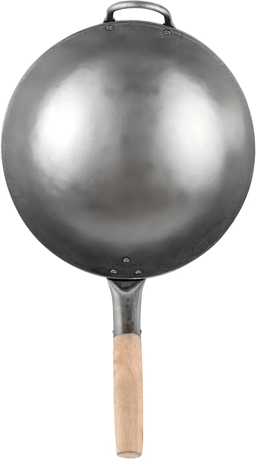 carbon-steel-wok-1-pack-of-12-inch-heavy-duty-stir-fry-pan-silver-hand-hammered-wok-efficient-maneuvering-steel-helper-handle-uniform-heat-distribution-asian-cooking