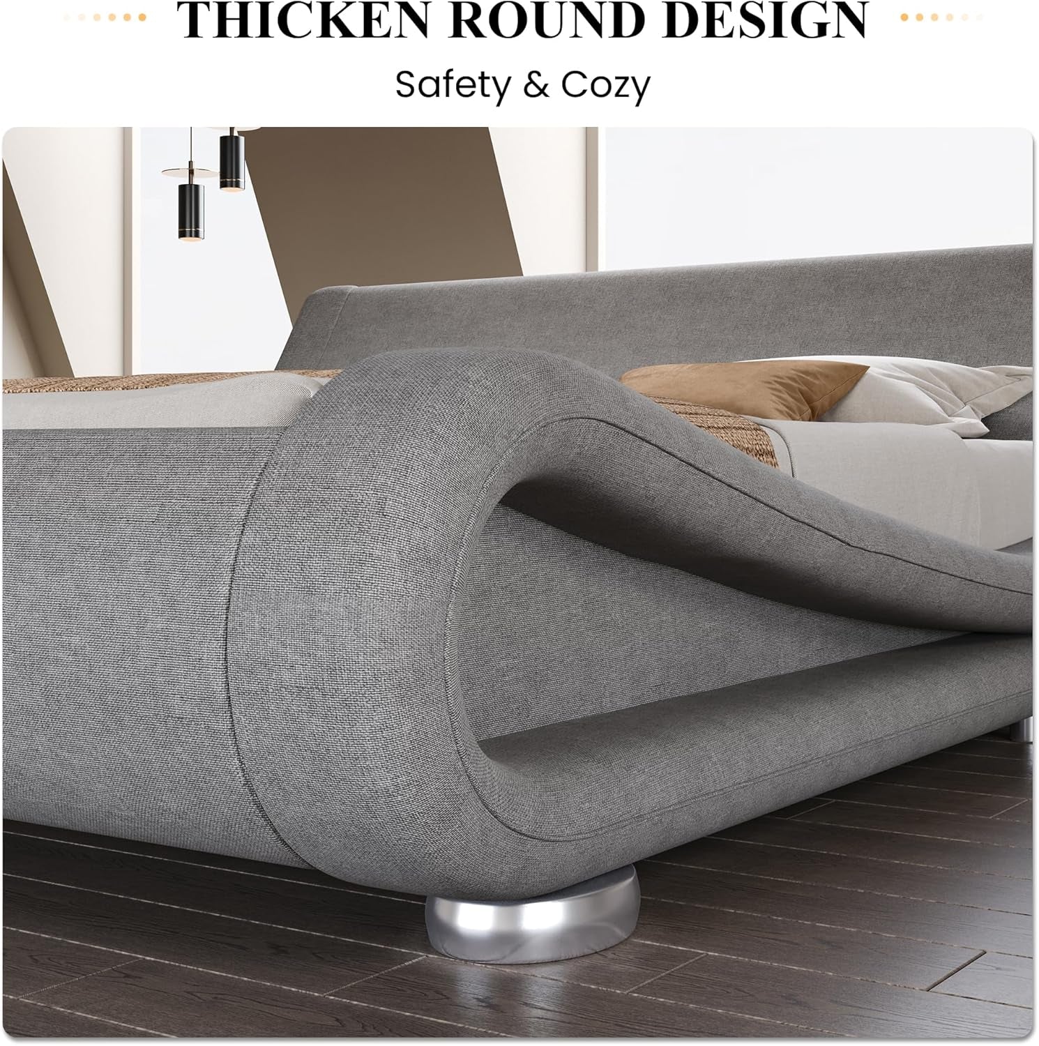 queen-size-sleigh-bed-frame-low-profile-faux-leather-grey