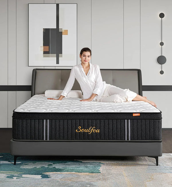 Queen Mattresses,10 Inch Queen Size Mattresses in a Box,Memory Foam Hybrid White & Black Mattress with Provide Support and Improve Sleep,Pressure Relief,Medium Firm1