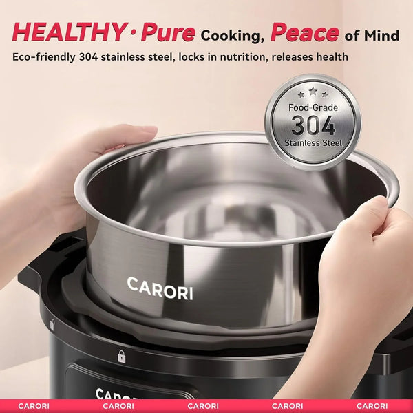 1200W 12-In-1 Electric Pressure Cooker 8Qt, Stainless Steel Pressure Cooker, Slow Cook Rice Cooker Steamer Sauté, Yogurt Maker, Warmer & Sterilizer with Recipe, Safer Venting Design, Black4