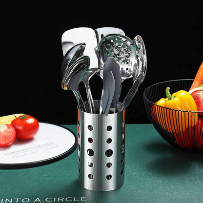 Stainless Steel Cooking Utensils Set,  13 Pieces Kitchen Utensils Set, Kitchen Tools Set with Utensil Holder Non-Stick and Heat Resistant,Dishwasher Safe, Easy to Clean (13 Packs)2