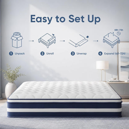 12 Inch Full Size Hybrid Mattress,7-Zone Ergo Support for Pressure Relief9