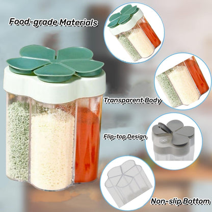 2 Pcs 5 in 1 Spice Containers, Multi-Spice Dispenser, Portable Travel Seasoning Condiment Containers, Salt Pepper Spice Shaker with Lid and Labels Clear Container Jars3