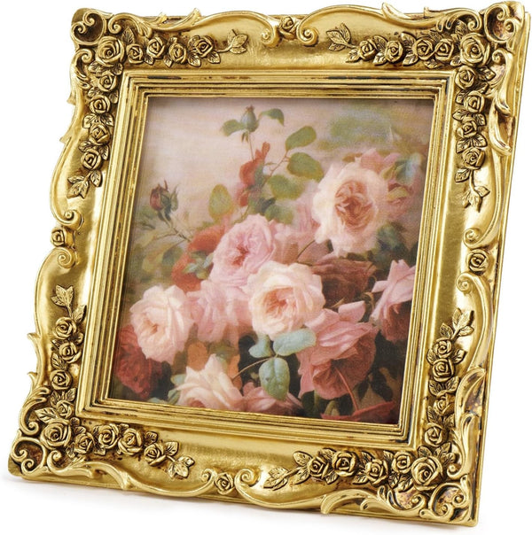 5X5 Gold Picture Frame Square Vintage Ornate Floral Photo Frame9