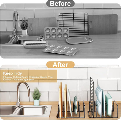 Cutting Board Organizer Storage, Baking Sheet Rack under Cabinet5