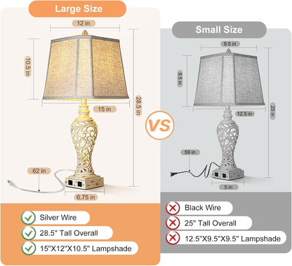 28.5" Table Lamps Set of 2 with Nightlight for Bedroom7