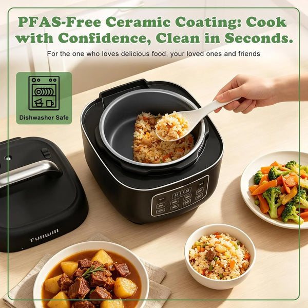 7 In1 Electric Pressure Cooker Lite 3 Quarts, Slow Cooker, Rice Cooker,Steamer, Sauté, Warmer, Olla De Presion Nonstick Pot Amd DIY7