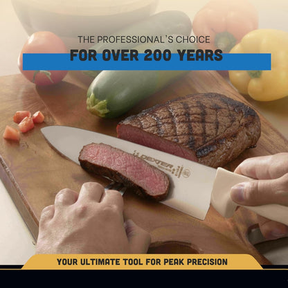 8" Chef'S Knife – S145-10PCP | SANI-SAFE Series | High-Carbon Stainless Steel Blade, NSF Certified, Slip-Resistant White Handle, Made in USA8