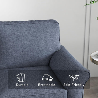 57" Loveseat Sofa, 2 Seater Comfy Love Seat Sofa for Living Room, Apartment, Office, Blue3