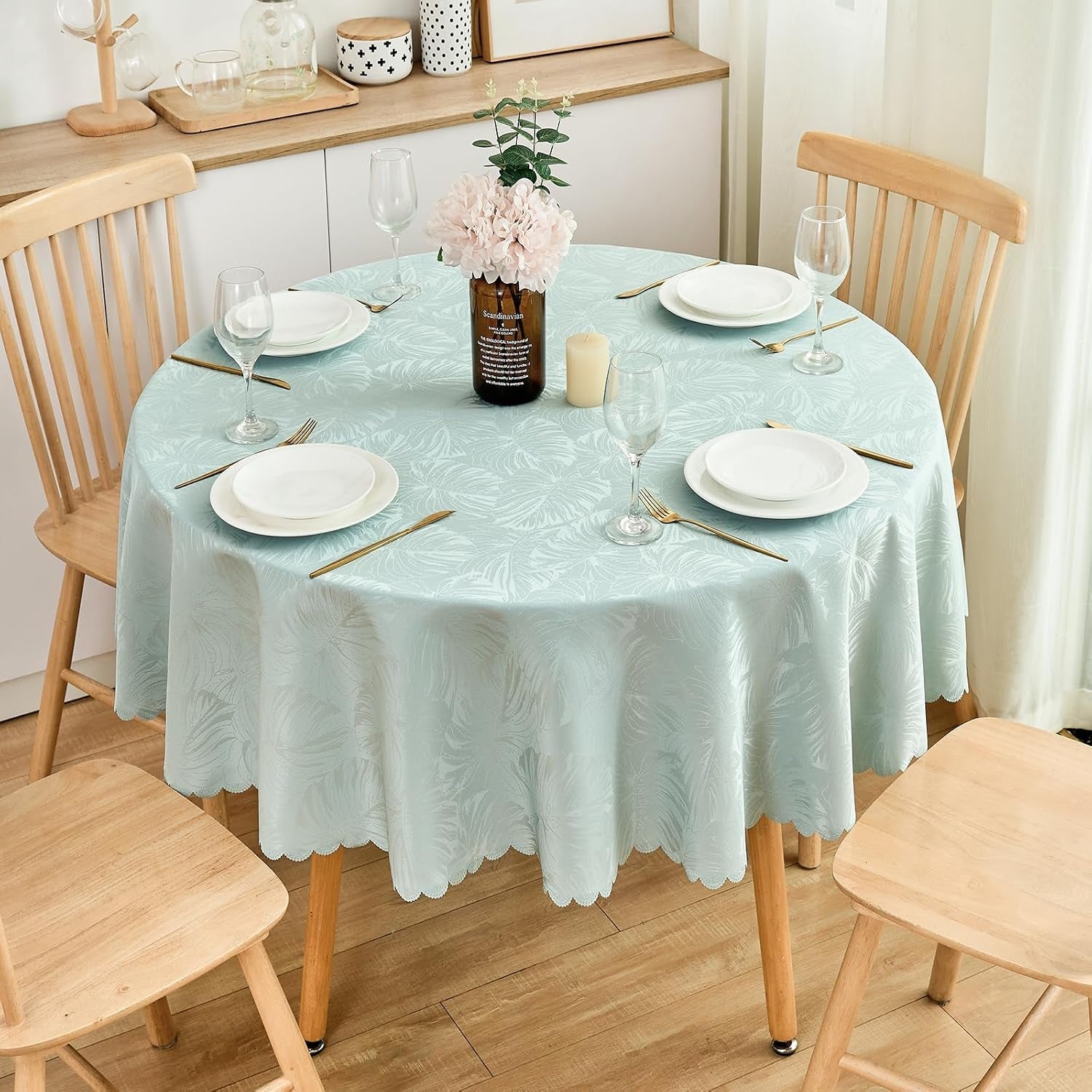 round-tablecloth-60-inch-jacquard-table-cloths-waterproof-washable-wrinkle-free-leaves-soft-fabric-tables-cover-for-20-48-table-dinning-outdoor-birthday-party-kitchen-linensaqua