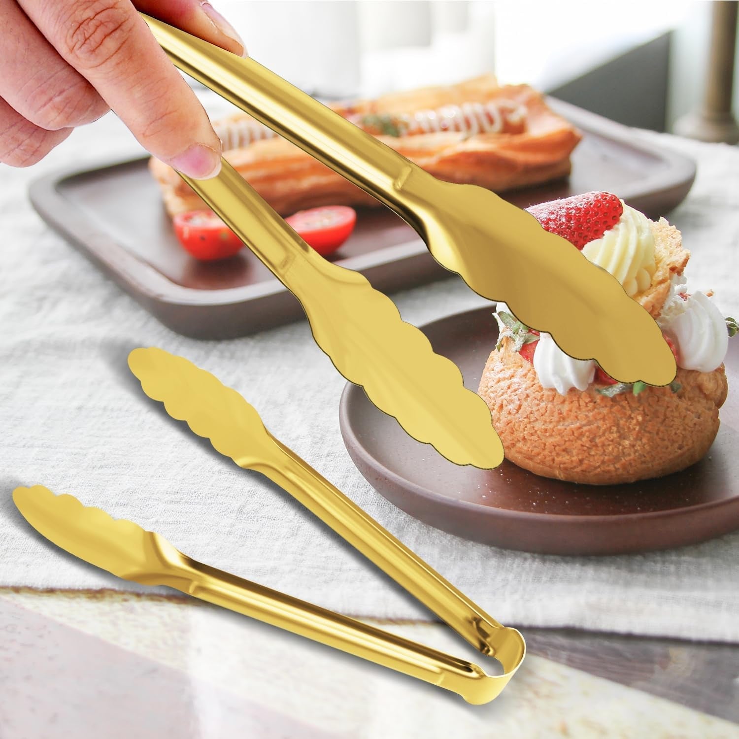 4-pack-gold-serving-tongs-buffet-tongs-serving-utensils-salad-tongs-stainless-steel-gold-plated-buffet-serving-tongs-9-inch