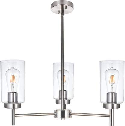 3 Lights Modern Chandeliers Metal Light Fixtures Ceiling Brushed Nickel Industrial Pendant Lighting for Dinging Room Living Room Kitchen Bedroom Hallway1