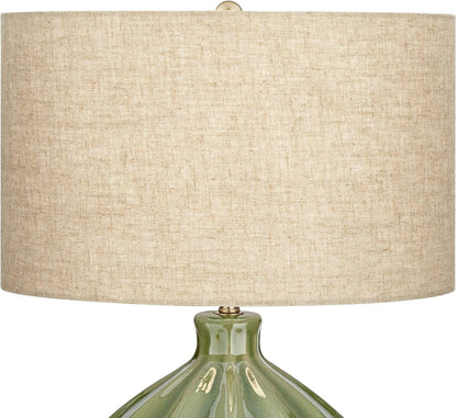 Gordy 20 1/2" High Table Lamp Mid-Century Green Ceramic Cottage Ribbed9