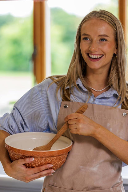 Home to Roost Mixing Bowl | 24Cm Earthenware Bowl with Embossed Hen & Cockerel Design | Classic Bakeware for Dough, Pastry & Cake Mixing | Dishwasher & Freezer Safe2