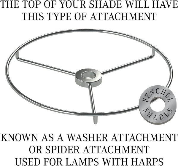 Lampshade 9" Top Diameter X 18" Bottom Diameter X 13" Slant Height with Washer (Spider) Attachment for Lamps with a Harp (Pleated Navy)4