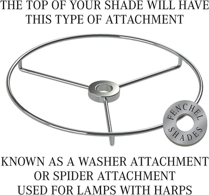 Lampshade 11" Top Diameter X 17" Bottom Diameter X 13" Slant Height with Washer (Spider) Attachment. for Use on Lamps with Harps (Navy)4