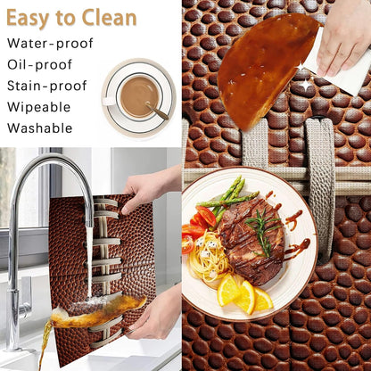 Football Texture Placemats Set of 6,Laces Stripes Placemats Washable Kitchen Dining Linen Table Mats Stain Heat-Resistant for Home Party Indoor 12X18 Inch5