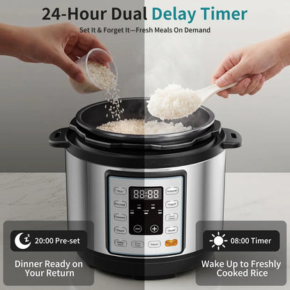 10-In-1 Electric Pressure Cooker, 3 Quart Multi Cooker for Rice, Stew and Steam, Small Programmable Stainless Steel Pot with Slow Cook Function and Ceramic Inner Pot3