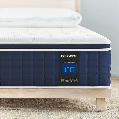 14 Inch Full Hybrid Mattress in a Box, Medium Plush | Gel Memory Foam & Zoned Pocket Springs, Pressure Relief & Back Support, Cool Sleep, Fiberglass-Free, 10-Year Limited Warranty1