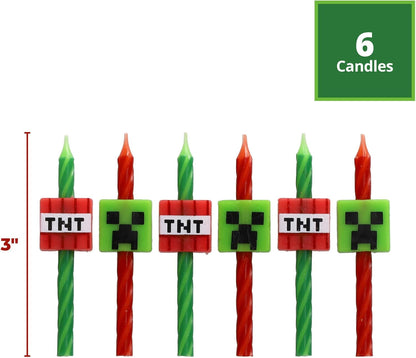 Minecraft Birthday Candles | Party Cake Decoration Toppers | 6 Count3