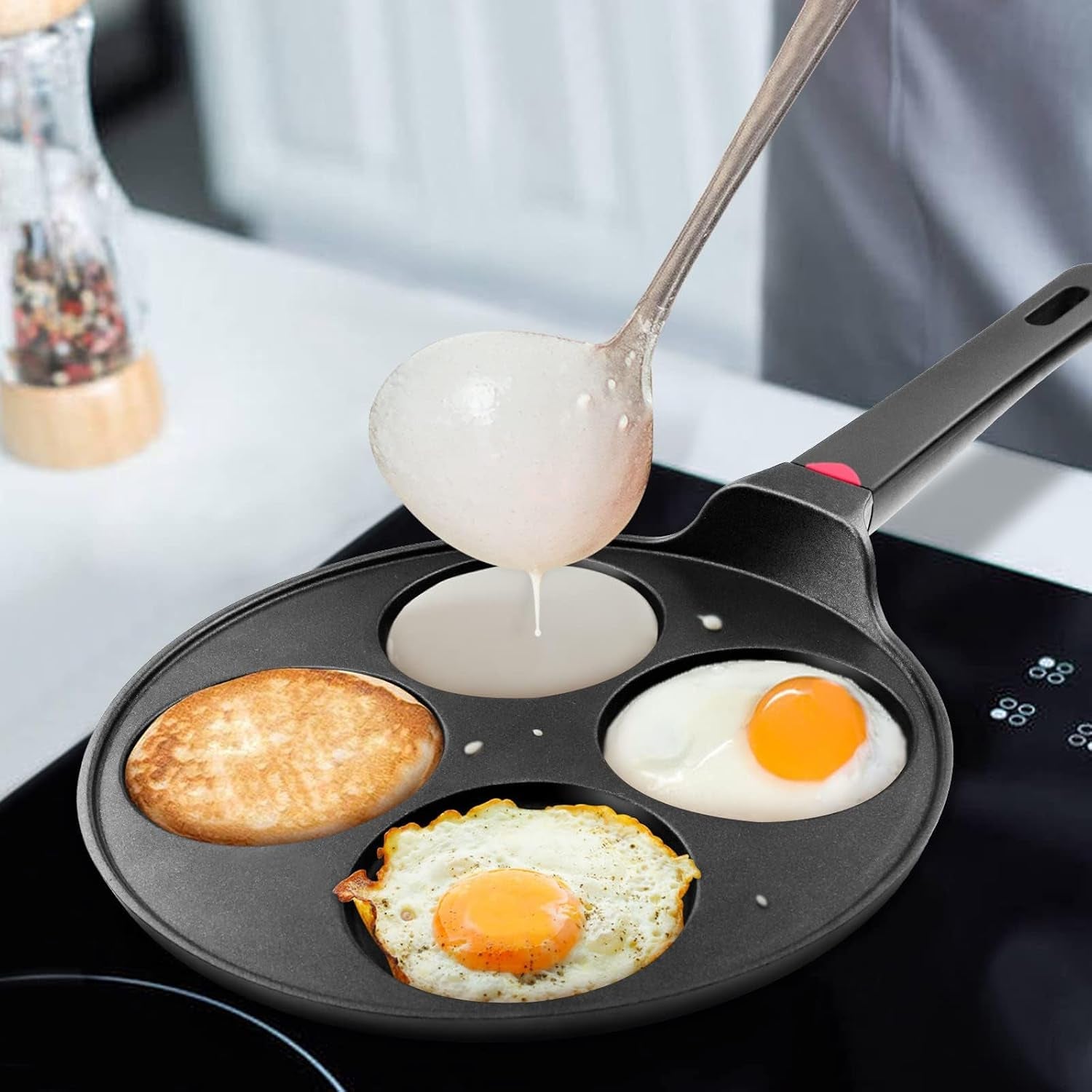 pancake-pan-nonstick-suitable-for-all-stovetops-induction-cooker-10-5-inch-mini-silver-dollar-grill-blini-griddle-crepe-pan-4-molds-cake-egg-skillet-100-pfoa-free-coating
