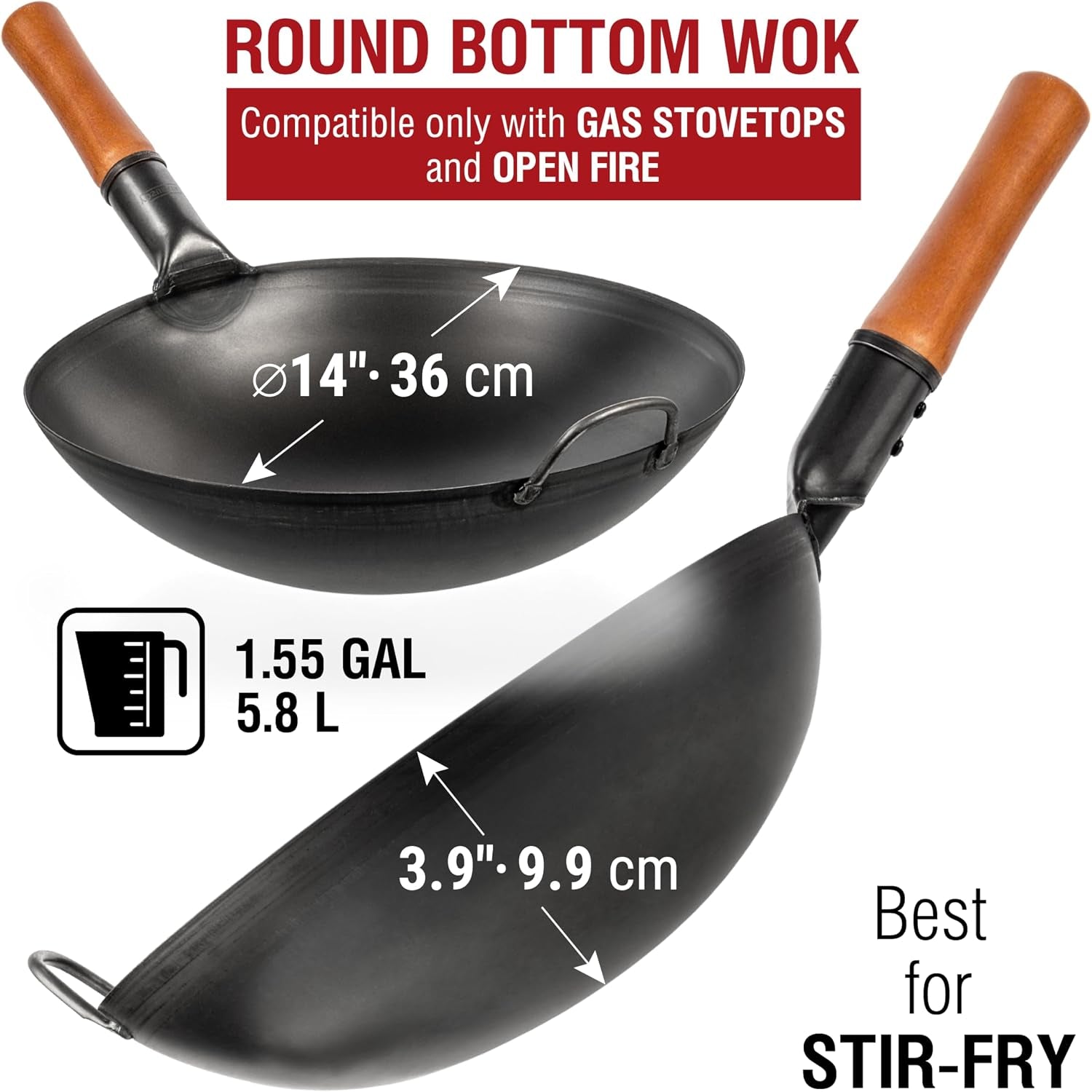 black-carbon-steel-wok-pan-14-round-bottom-wok-lid-13-6-inch-premium-stainless-wok-cover-with-tempered-glass-insert-steam-holes-and-ergonomic-handle