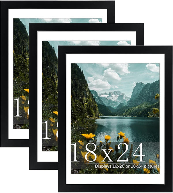 18X24 Black Poster Frame, Picture Frame for Wall, 3 Pack1