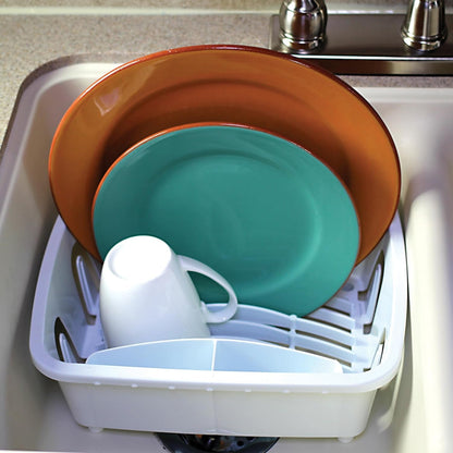 RV Mini Dish Drainer & Tray - Features a Sloped Drain Tray Design, Heavy-Duty Construction - Ideal for Small Spaces, Apartments, Boats, and More -9.5"L X 11.7"W X 4.75"H - White (43511)7