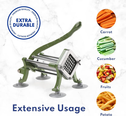 Commercial Grade French Fry Cutter with Complete Combo Sets, Die Cast Iron and 18/8 Stainless Steel, 1/4-Inch, 3/8-Inch, 1/2-Inch, 6-Wedge, and 8-Wedge Replacement Blades10