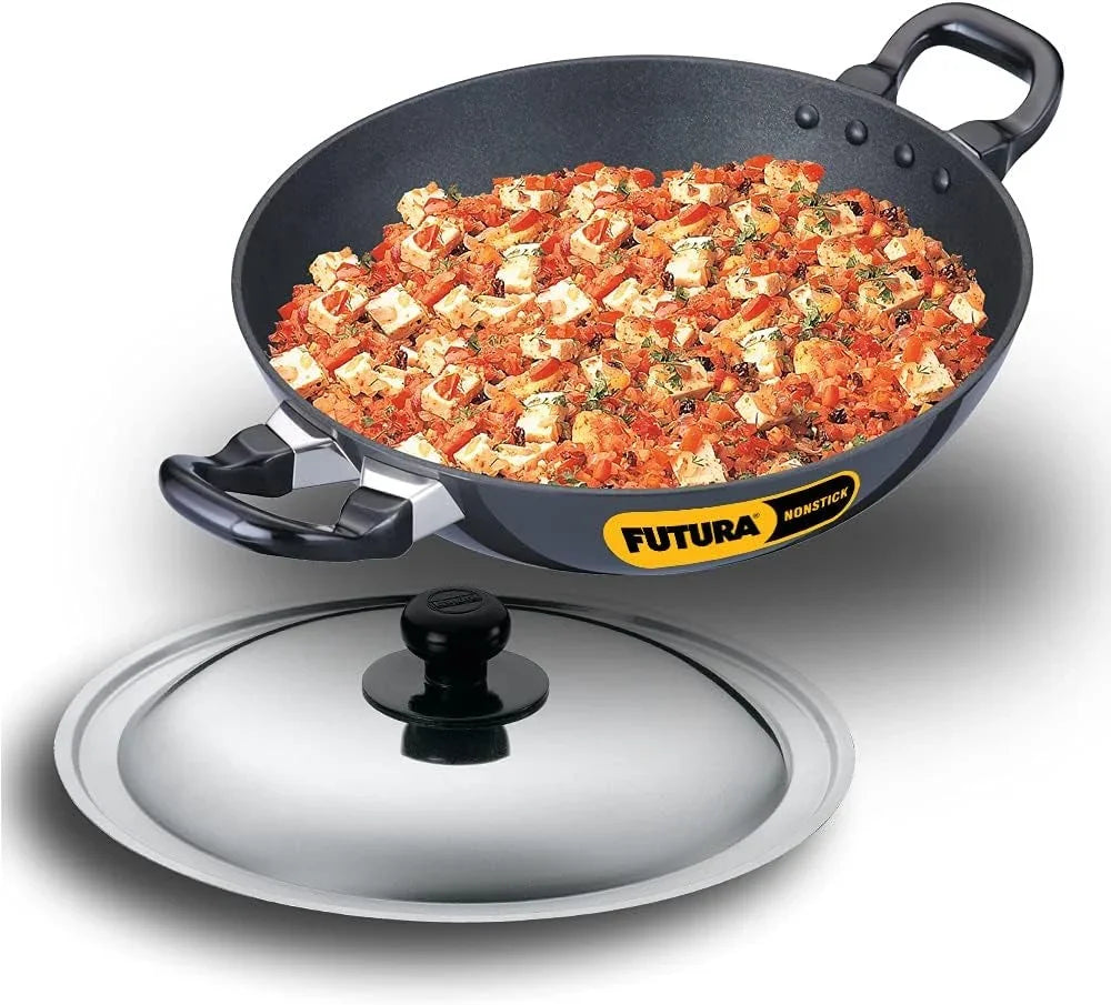futura-nonstick-kadhai-2-5-l-26-cm-3-25-mm-with-ss-lid-black