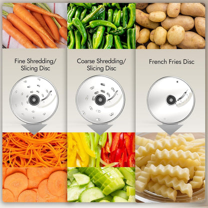 12-Cup Food Processor and Vegetable Chopper, 600W Electric Food Chopper for Slicing, Shredding, Chopping, Pureeing, Dough, Baby Food Maker, Large Feed Chute, Dishwasher Safe Bowl | 600W Electric Food Chopper with Triple Safety Lock, Baby Food Maker, Large Feed Chute, and Dishwasher‑Safe Removable Bowl4