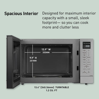 Panasonic NN-SN68KS Compact Microwave Oven with 1200W Power, Sensor Cooking, Popcorn Button, Quick 30Sec & Turbo Defrost, 1.2 Cu.Ft, Stainless Steel5