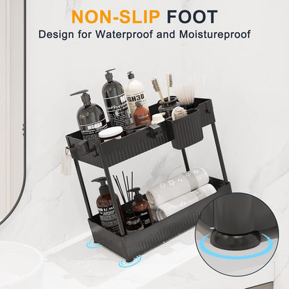 2-Pack under Sink Organizer with Hooks & Hanging Cup for Kitchen6