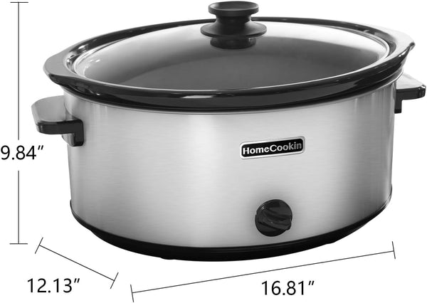 8 Quart Slow Cooker Oval Manual Pot Food Warmer with 3 Cooking Settings, Stainless Steel4
